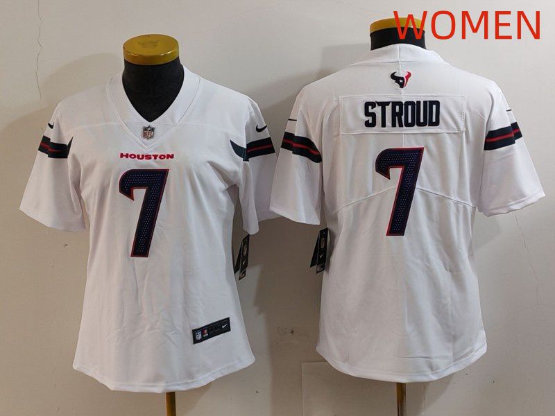 Women Houston Texans #7 Stroud White Three generations 2025 Nike Limited NFL Jersey style 21